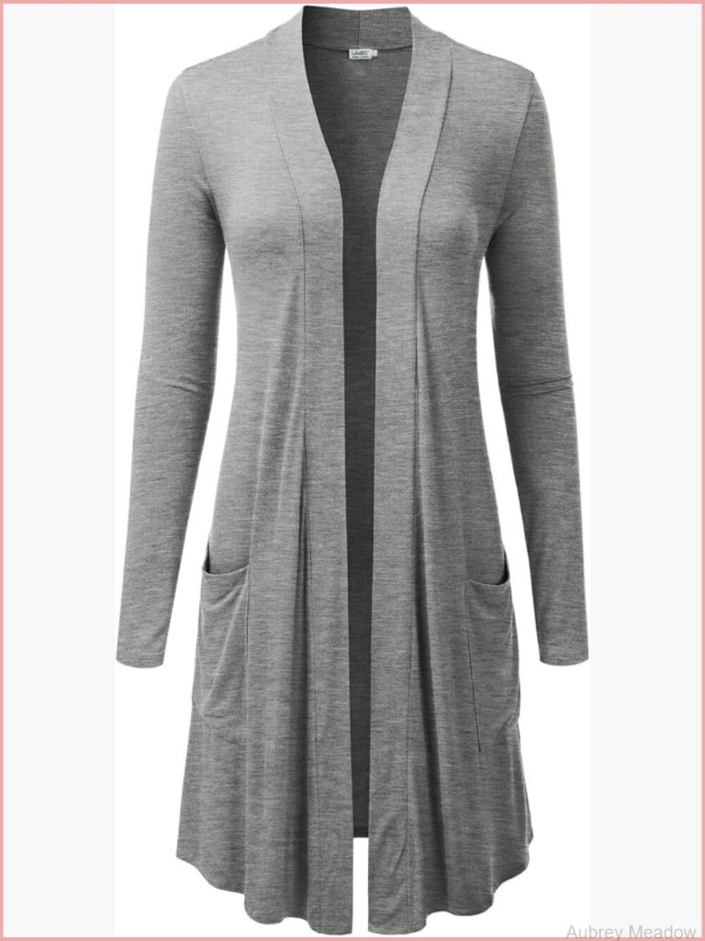 Long-Line Open Front Cardigan with Pockets S-3XL